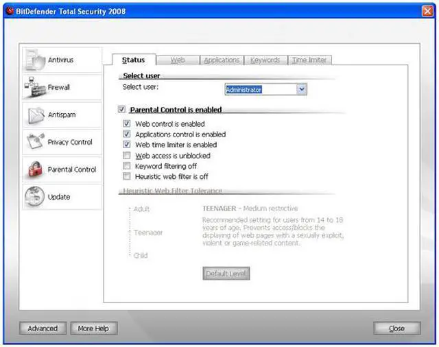 Alt view image 12 of 13 - Bitdefender Total Security 2008 - 2 Year / 3 PC