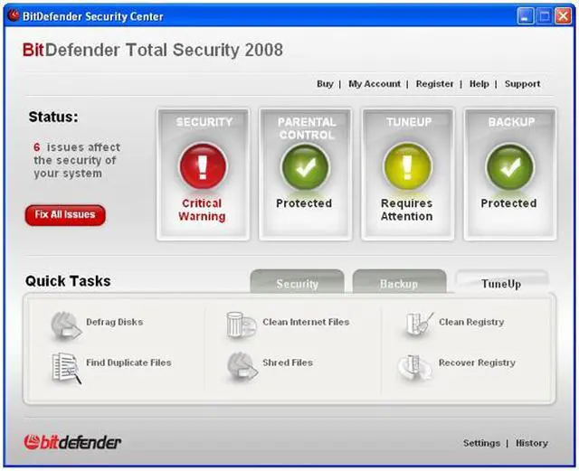 Alt view image 13 of 13 - Bitdefender Total Security 2008 - 2 Year / 3 PC