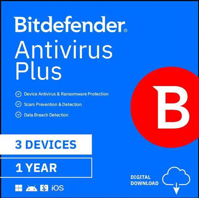 Main image of Bitdefender Antivirus Plus 3 Devices/1 Year - Download