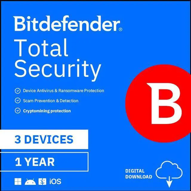 Main image of Bitdefender Total Security 3 Device/1 Year - Download
