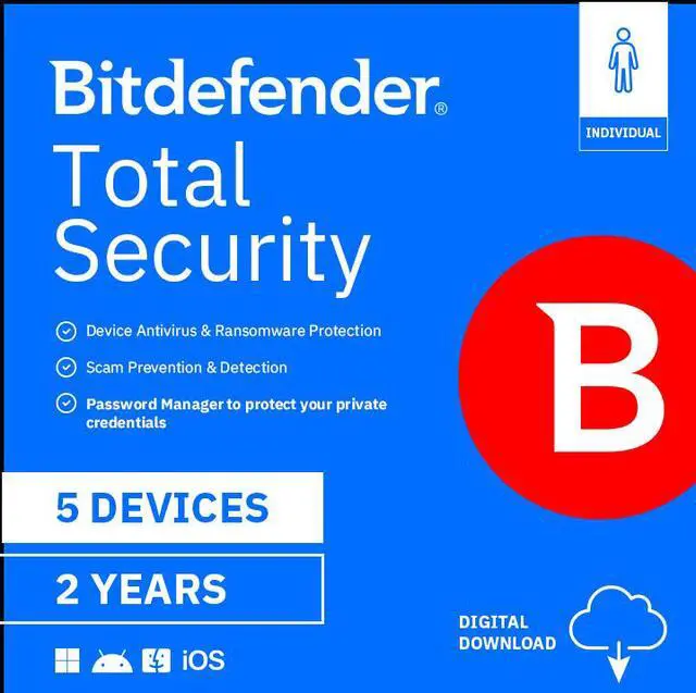 Main image of Bitdefender Total Security Individual 5 Devices/2 Years - Download