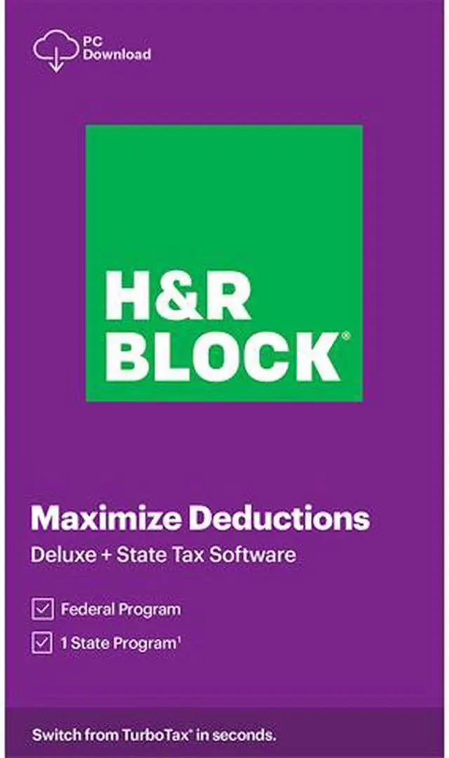 Main image of H&R BLOCK Tax Software Deluxe + State 2020 Windows - Download