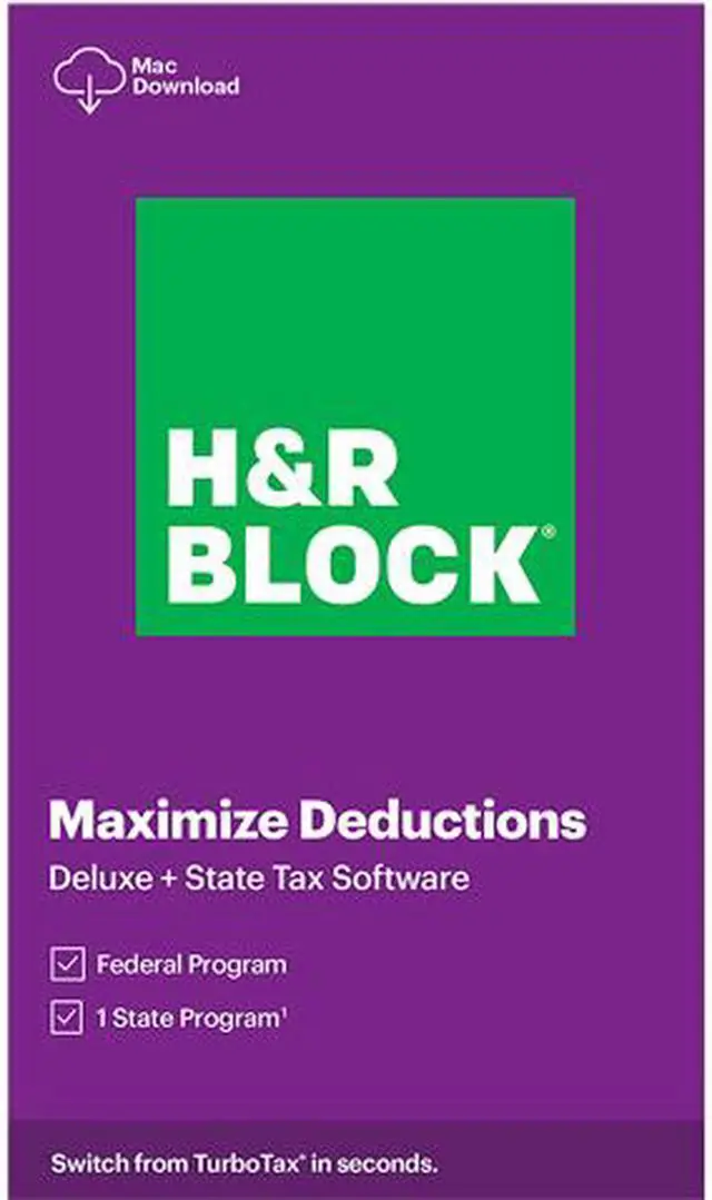 Main image of H&R BLOCK Tax Software Deluxe + State 2020 PC/Mac - Download (Bundle)