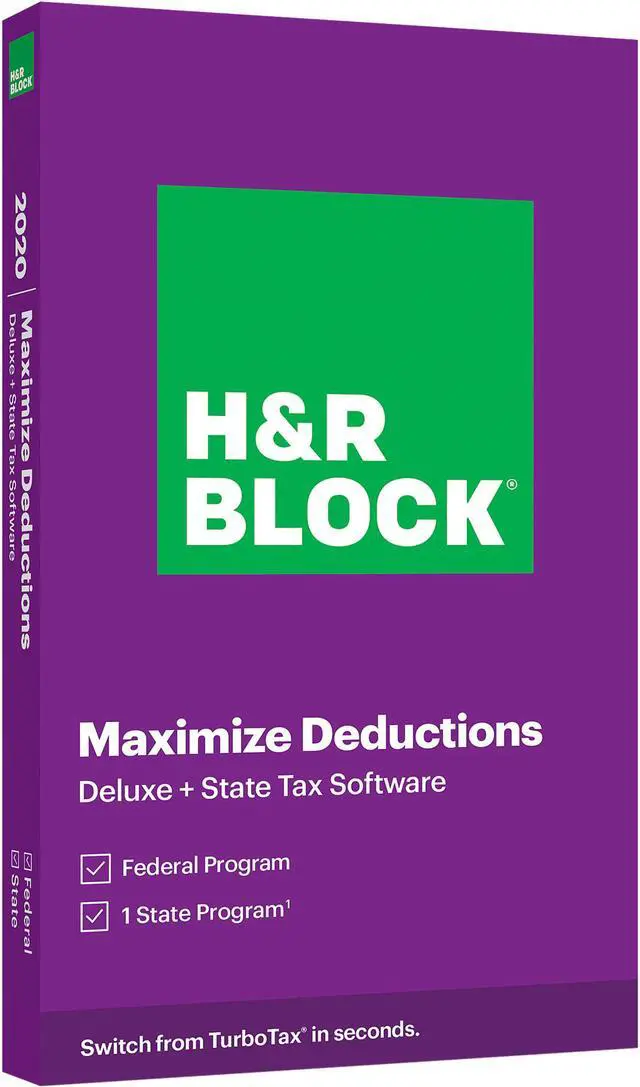 Main image of H&R Block Tax Software Deluxe + State 2020 PC Windows/Mac (Bundle Key Card)