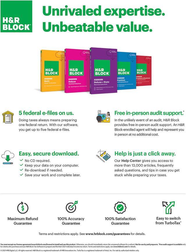 Alt view image 3 of 6 - H&R Block Tax Software Premium & Business 2021 -  Windows Only - Key Card