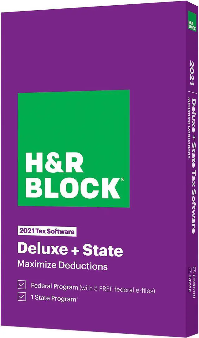 Main image of H&R BLOCK Tax Software Deluxe + State 2021 (Bundle)