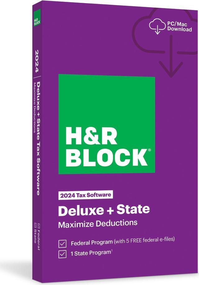 Main image of H&R Block Tax Software Deluxe + State 2024 PC/Mac [Key Card]