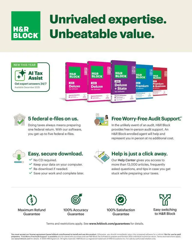Alt view image 2 of 4 - H&R Block Tax Software Premium & Business 2025, PC Only [Key Card]