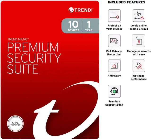 Main image of Trend Micro Premium Security Suite 10 Devices / 1 Year - Download
