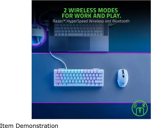 Alt view image 4 of 6 - Razer Orochi V2 Mobile Wireless Gaming Mouse: Ultra Lightweight - 2 Wireless Modes - Up to 950hrs Battery Life - Mechanical Mouse Switches - 5G Advanced 18K DPI Optical Sensor - White