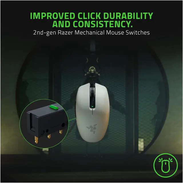 Alt view image 6 of 6 - Razer Orochi V2 Mobile Wireless Gaming Mouse: Ultra Lightweight - 2 Wireless Modes - Up to 950hrs Battery Life - Mechanical Mouse Switches - 5G Advanced 18K DPI Optical Sensor - White