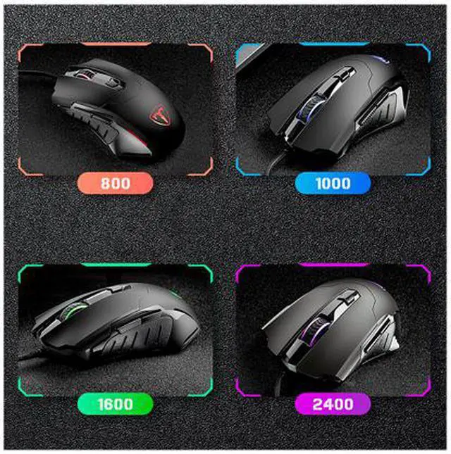 Alt view image 3 of 6 - TROPRO Gaming Mouse Wired Breathing Light Ergonomic Game USB Computer Mice Multicolor Gamer Desktop Laptop PC Gaming Mouse, 6 Buttons for Windows 7/8/10/XP Vista Linux, Black