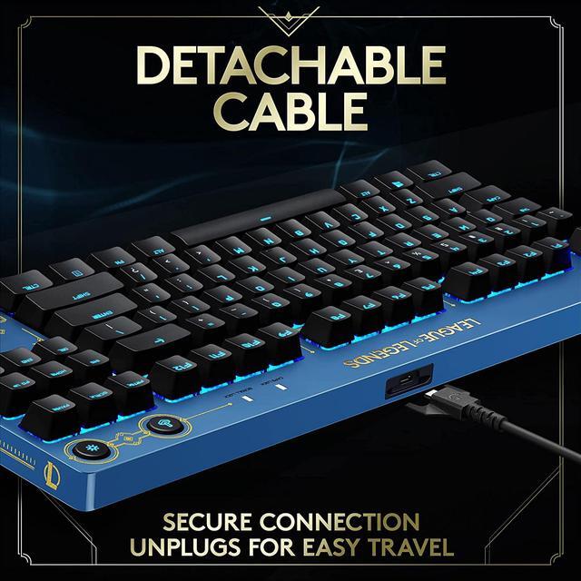 Alt view image 4 of 6 - Logitech G PRO Mechanical Gaming Keyboard - Ultra-Portable Tenkeyless Design, Detachable USB Cable, LIGHTSYNC RGB Backlit Keys, Official League of Legends Edition