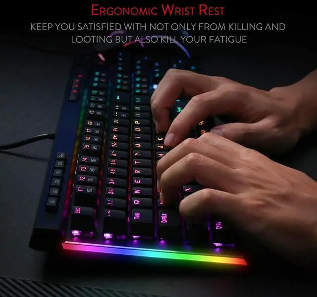 Alt view image 8 of 9 - Redragon K580 VATA RGB LED Backlit Mechanical Gaming Keyboard with Macro Keys & Dedicated Media Controls, Onboard Macro Recording (Brown Switches)