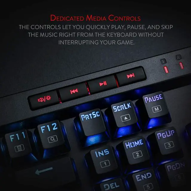 Alt view image 6 of 9 - Redragon K580 VATA RGB LED Backlit Mechanical Gaming Keyboard with Macro Keys & Dedicated Media Controls, Onboard Macro Recording (Brown Switches)