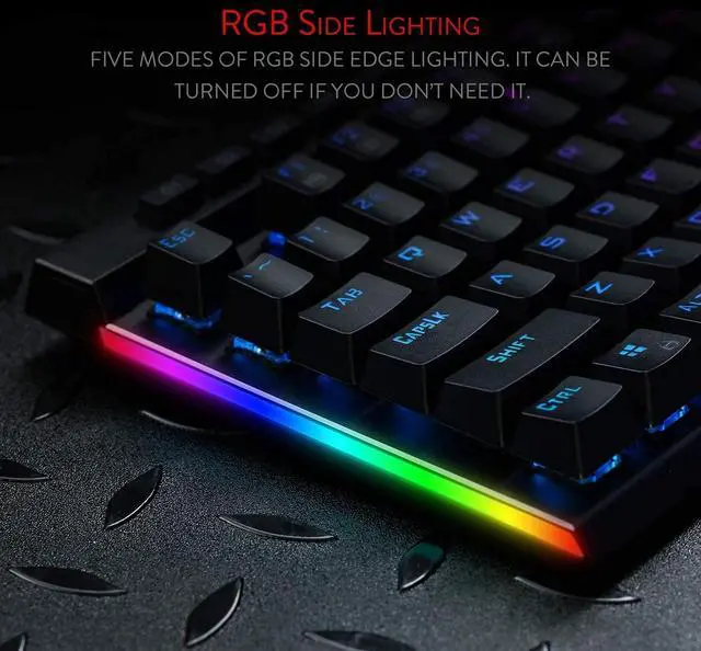 Alt view image 5 of 9 - Redragon K580 VATA RGB LED Backlit Mechanical Gaming Keyboard with Macro Keys & Dedicated Media Controls, Onboard Macro Recording (Brown Switches)