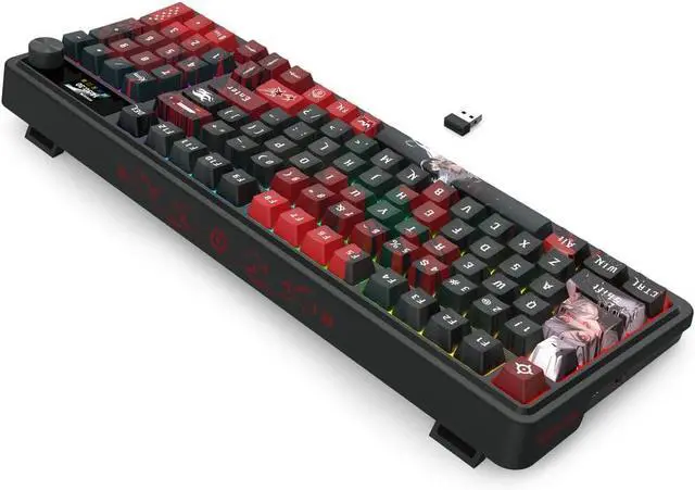 Alt view image 10 of 10 - Redragon K719 PRO Wireless RGB Gasket Gaming Keyboard, Dye-Sub Anime Keycap, Easy-Control LED Info Display, 0-Delay Tri-Mode, Cushioned 5-Layer Noise Dampening for Creamy Thocky Sound, 95% Layout