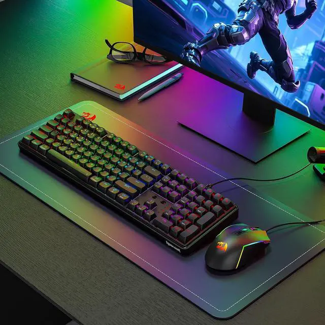 Alt view image 6 of 9 - Redragon S163 3-Mode Wilreess Gaming Keyboard & Mouse Combo, 108 Keys K689 PRO RGB Gasket Keyboard and 8000 DPI M693 Gaming Mouse Bundle, Convenient Shared Dongle