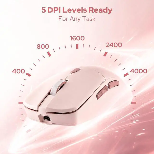 Alt view image 5 of 12 - Redragon BS8531 Wireless 104-Key Low-Profile Keyboard, 4000 DPI Mouse Combo, 30% Slimmer Ultra-Thin Mechanical Switch for Faster Keystrokes, Ergonomic Typing, 5-Level Adjustable DPI, Shared Dongle