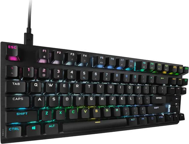 Alt view image 12 of 20 - Corsair K60 PRO TKL Wired Optical-Mechanical OPX Linear Switch Gaming Keyboard with 8000Hz Polling Rate - Black