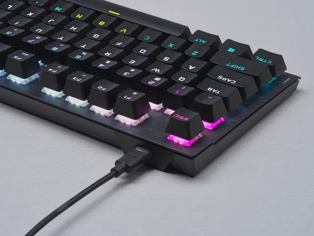 Alt view image 17 of 20 - Corsair K60 PRO TKL Wired Optical-Mechanical OPX Linear Switch Gaming Keyboard with 8000Hz Polling Rate - Black
