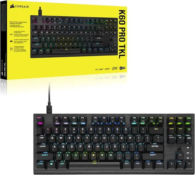 Alt view image 20 of 20 - Corsair K60 PRO TKL Wired Optical-Mechanical OPX Linear Switch Gaming Keyboard with 8000Hz Polling Rate - Black