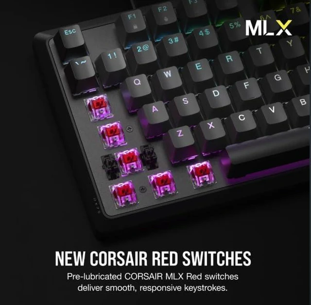 Alt view image 3 of 7 - CORSAIR K70 CORE RGB MECHANICAL GAMING KEYBOARD - GRAY- CORSAIR RED LINEAR SWITC