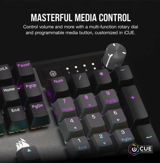 Alt view image 4 of 7 - CORSAIR K70 CORE RGB MECHANICAL GAMING KEYBOARD - GRAY- CORSAIR RED LINEAR SWITC