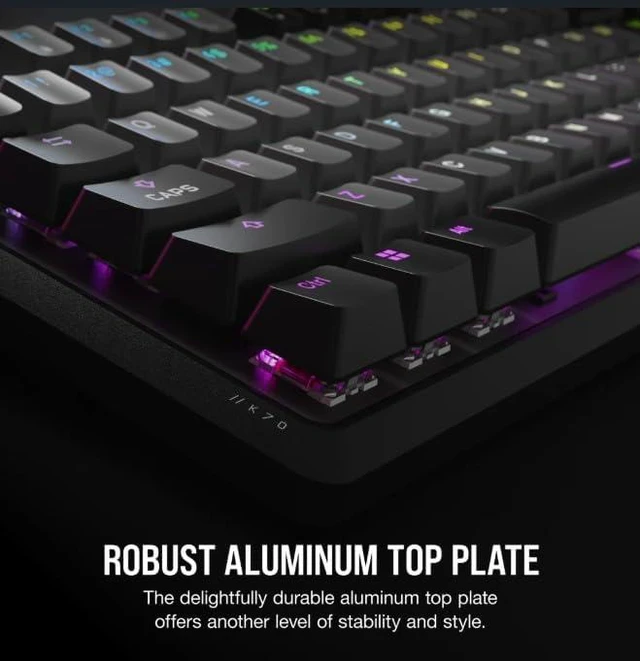 Alt view image 5 of 7 - CORSAIR K70 CORE RGB MECHANICAL GAMING KEYBOARD - GRAY- CORSAIR RED LINEAR SWITC