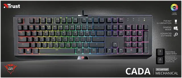 Alt view image 8 of 8 - Trust GXT 890 Cada RGB Mechanical Gaming Keyboard - with Quick Responding Switches and Customizable Per-key RGB LED Illumination