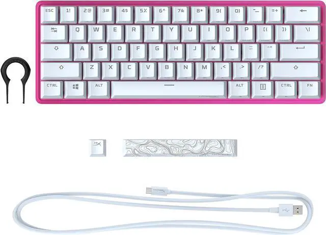 Alt view image 5 of 10 - HyperX Alloy Origins 60 - Mechanical Gaming Keyboard - Ultra Compact 60% Form Factor - Linear Red Switch - Double Shot PBT Keycaps - RGB LED Backlit - NGENUITY Software Compatible - Pink
