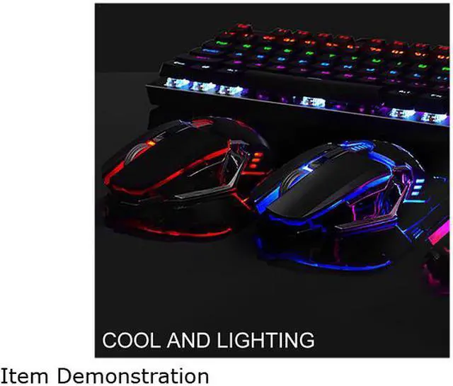 Alt view image 4 of 6 - Wireless Gaming Keyboard Mouse Combo, Rechargable 
RGB Backlit Mechanical Feel Waterproof Keyboard With 2400DPI Gaming Mouse for Laptop PC Gamer