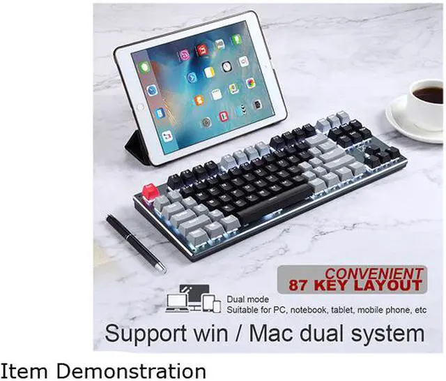Alt view image 5 of 7 - E-sport 87-key Mechanical Keyboard Wired Wireless Bluetooth Three Connection Modes Tablet Phone Computer Gaming Keyboard