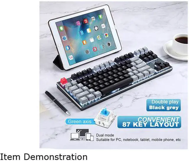Alt view image 7 of 7 - E-sport 87-key Mechanical Keyboard Wired Wireless Bluetooth Three Connection Modes Tablet Phone Computer Gaming Keyboard