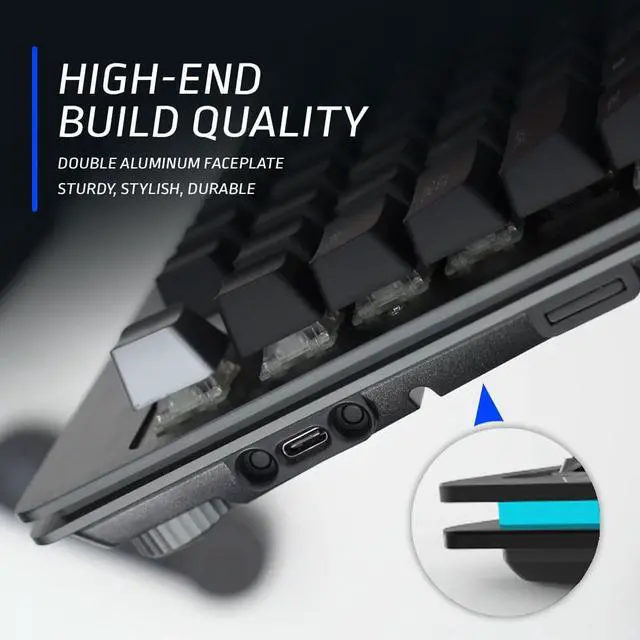 Alt view image 9 of 11 - MOUNTAIN Everest Core Compact Mechanical Gaming Keyboard - USB Hub - Linear and Quiet - RGB Backlit - Gunmetal Gray