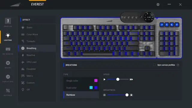 Alt view image 6 of 11 - MOUNTAIN Everest Core Compact Mechanical Gaming Keyboard - USB Hub - Linear and Quiet - RGB Backlit - Gunmetal Gray