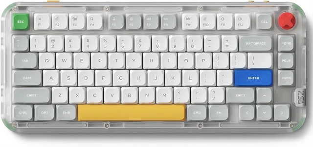 Alt view image 8 of 10 - NuPhy Kick75 80 Keys 75% Low-Profile Hot-Swap Wireless Mechanical Keyboard, Gasket Mount, RGB Backlit, Functional Knob, Support Bluetooth/2.4GHz/USB-C, for Mac/Windows, Gaming & Office - Tape Gray