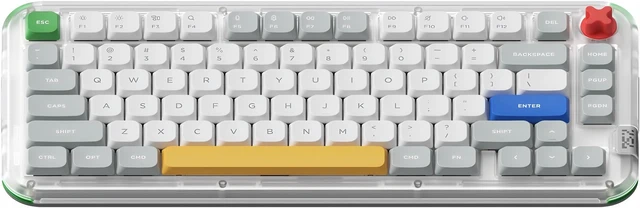 Alt view image 10 of 10 - NuPhy Kick75 80 Keys 75% Low-Profile Hot-Swap Wireless Mechanical Keyboard, Gasket Mount, RGB Backlit, Functional Knob, Support Bluetooth/2.4GHz/USB-C, for Mac/Windows, Gaming & Office - Tape Gray