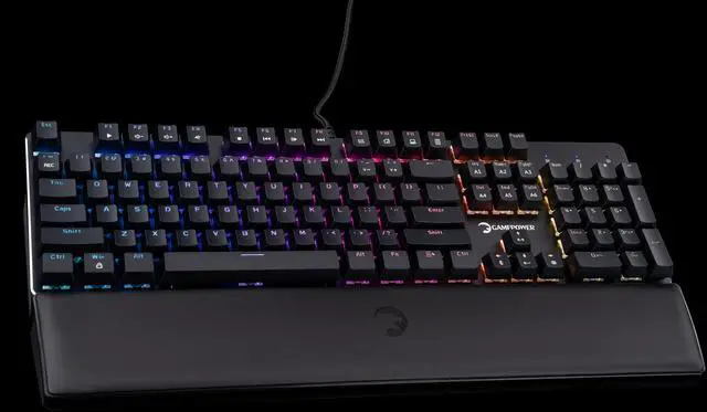 Alt view image 7 of 16 - GAMEPOWER Ogre RGB Mechanical Gaming Keyboard, 104 Full Anti Ghosting Keys, Leather Hand Rest, Macro, Outemu Blue Switch, Black