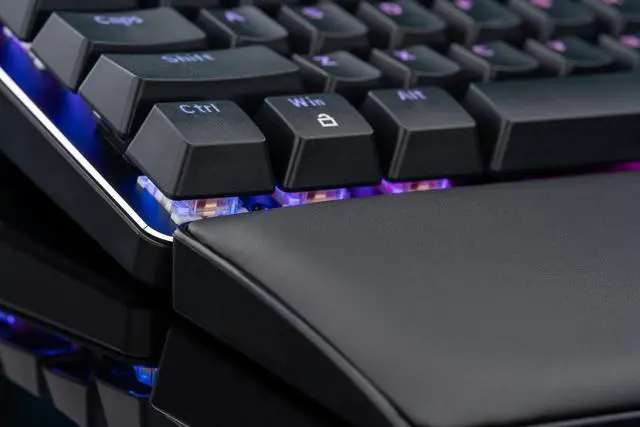Alt view image 10 of 20 - GAMEPOWER Ogre RGB Mechanical Gaming Keyboard, 104 Full Anti Ghosting Keys, Leather Hand Rest, Macro, Outemu Red Switch - Black
