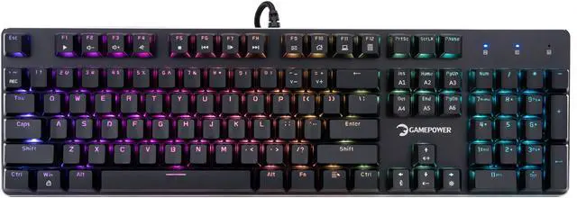 Alt view image 2 of 20 - GAMEPOWER Ogre RGB Mechanical Gaming Keyboard, 104 Full Anti Ghosting Keys, Leather Hand Rest, Macro, Outemu Red Switch - Black