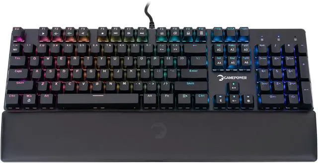 Main image of GAMEPOWER Ogre RGB Mechanical Gaming Keyboard, 104 Full Anti Ghosting Keys, Leather Hand Rest, Macro, Outemu Red Switch - Black