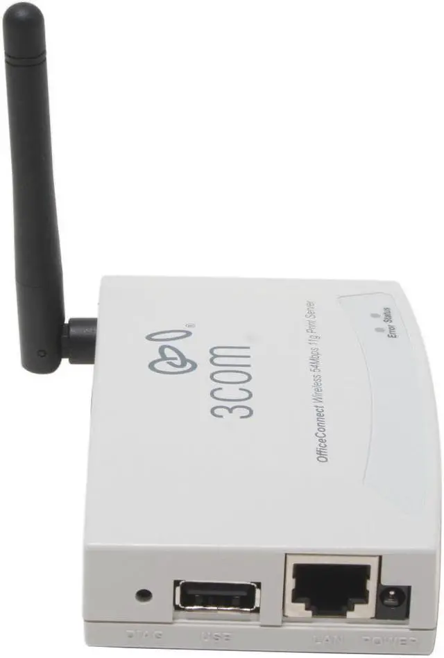 Alt view image 2 of 4 - 3com 3CRWPS10075-US OfficeConnect Wireless 54Mbps 11g Print Server 802.11b / g, RJ45 USB 2.0