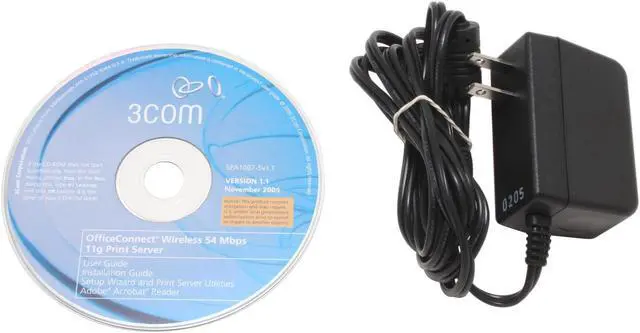 Alt view image 3 of 4 - 3com 3CRWPS10075-US OfficeConnect Wireless 54Mbps 11g Print Server 802.11b / g, RJ45 USB 2.0