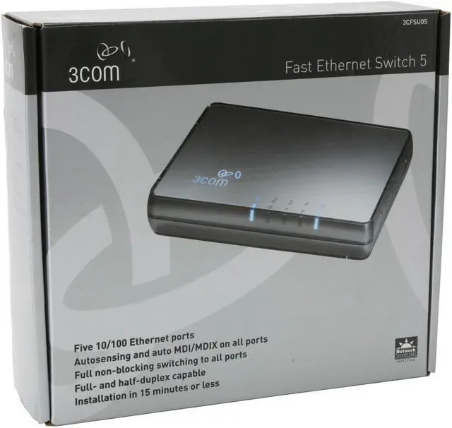 Alt view image 6 of 6 - 3com 3CFSU05 Switch 5