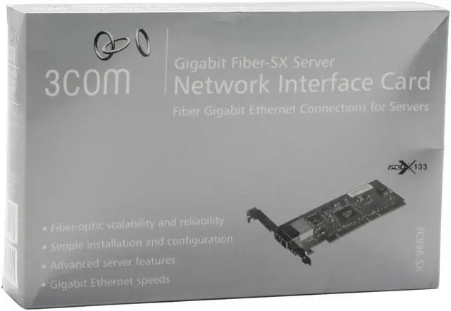 Alt view image 5 of 5 - 3com 3c996sx Gigabit Fiber SX Server Network Interface Adapter 10/100/1000Mbps PCI 2.2 or PCI-X 1.0 2 x RJ45