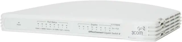 Alt view image 3 of 9 - 3com 3C1670800B OfficeConnect Gigabit Switch 8