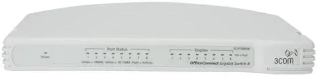 Alt view image 2 of 9 - 3com 3C1670800B OfficeConnect Gigabit Switch 8
