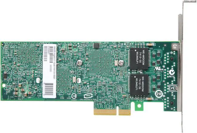 Alt view image 4 of 5 - Intel E1G44ET Gigabit Ethernet Quad Port Server Adapter 10/100/1000Mbps PCI-Express 4 x RJ45