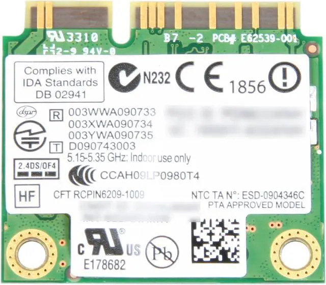 Alt view image 3 of 4 - Intel 622AN.HMWWB Wireless Adapter 6200 Centrino Advanced-N Mini PCI Express Up to 300Mbps Wireless Data Rates